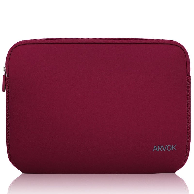 Arvok 13 13.3 14 Inch Laptop Sleeve Case for MacBook Pro/MacBook Air 13-14 inch, Water-Resistant Notebook Chromebook Computer Pouch, Carrying Bag Cover for HP/Dell/Lenovo/Asus/Acer, Wine Red - Image 1